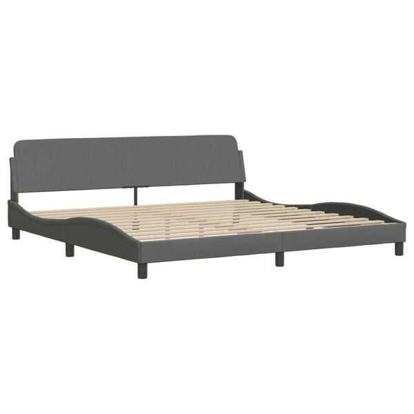 vidaXL Bett mit Matratze "Dover" Dunkelgrau 200x200 cm Stoff