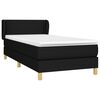 vidaXL Boxspringbett mit Matratze Schwarz 90x200 cm Stoff
