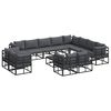 vidaXL Gartensofa-set 13 Stk. Schwarz Aluminium