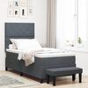 vidaXL Boxspringbett mit Matratze Dunkelgrau 90 x 200 cm Samt