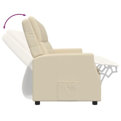 vidaXL Relaxsofa 3-Sitzer Creme Kunstleder