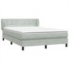 vidaXL Boxspringbett mit Matratze Hellgrau 160x220 cm Samt