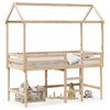 vidaXL Hochbett mit Leiter und Dach 90x190 cm Massivholz Kiefer