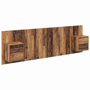vidaXL Kopfteil mit Schrank 3 stk. Altholz Holzwerkstoff