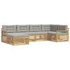 vidaXL Outdoor-Sofagarnitur 6 pcs Wei&szlig; und Hellgrau Polyester