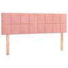 vidaXL Boxspringbett mit Matratze Rosa 140x190 cm Samt
