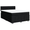 vidaXL Boxspringbett mit Matratze Schwarz 140x190 cm Stoff