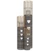 vidaXL Kerzenhalter 3 Stk. Grau Korbweide