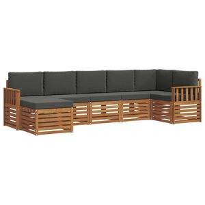 vidaXL Outdoor-Sofagarnitur 7 stk. Natur und Anthrazit