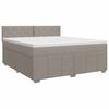 vidaXL Boxspringbett mit Matratze Taupe 140 x 200 cm Stoff