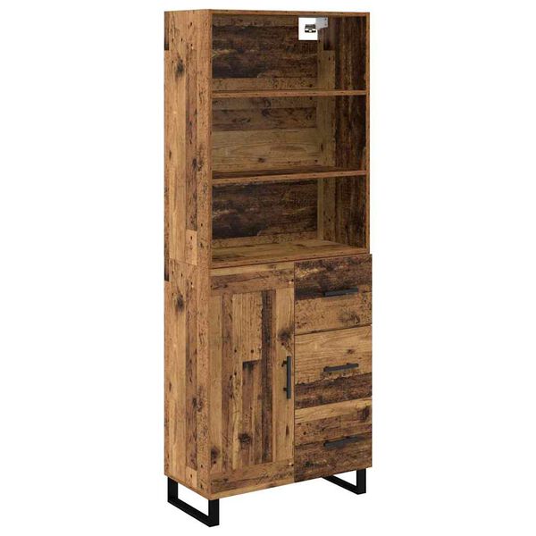 vidaXL Highboard Altholz 69,5 x 34 x 180 cm Holzwerkstoff