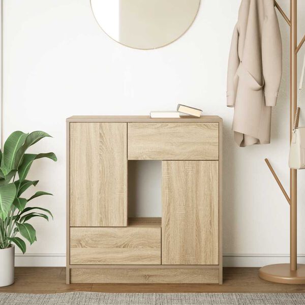 vidaXL Sideboard mit Schubladen und T&uuml;ren Sonoma-Eiche 70,5x34x74,5 cm