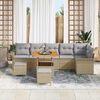 vidaXL Garten-Sofa-Set mit Kissen mit Kissen 9 pcs Beige und Hellgrau