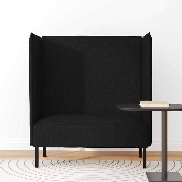vidaXL Hoher R&uuml;cken Sofa Schwarz 109 x 56 x 121 cm Stoff