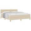 vidaXL Boxspringbett mit Kissen mit Kopfteil Creme 180 x 200 cm Stoff
