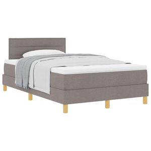 vidaXL Boxspringbett mit Matratze Taupe 120 x 200 cm Stoff