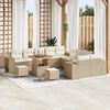 vidaXL Gartensofa-set mit Kissen 13 pcs Beige und Creme Poly-Rattan