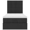 vidaXL Ottoman-Bett mit Matratze & LEDs Schwarz 90x190 cm Stoff