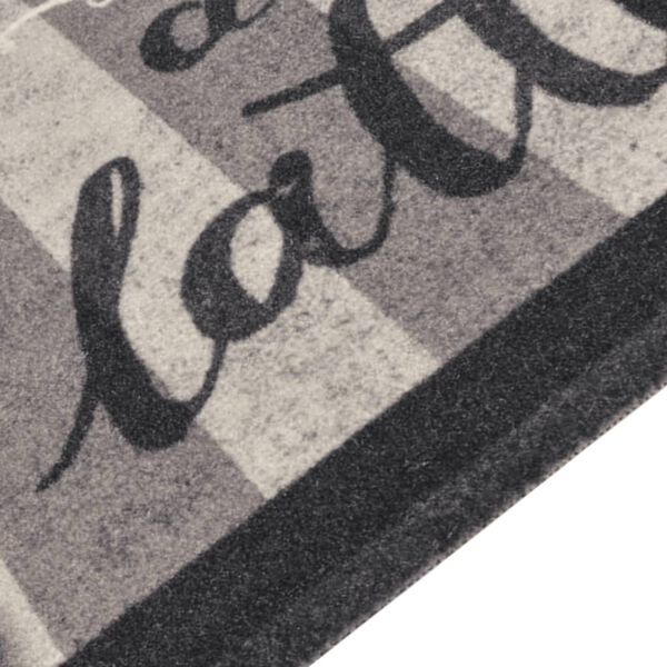 vidaXL Küchenteppich Waschbar Coffee Schwarz 60x180 cm Samt