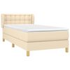 vidaXL Boxspringbett mit Matratze Creme 90x200 cm Stoff