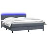 vidaXL Boxspringbett mit Matratze & LED Dunkelgrau 180x210 cm Samt