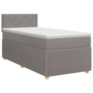 vidaXL Boxspringbett mit Matratze mit Kopfteil Taupe 80 x 200 cm Stoff