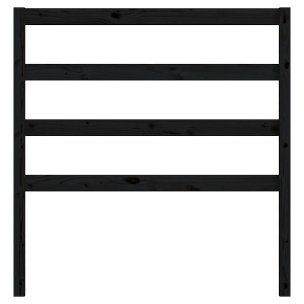 vidaXL Kopfteil Schwarz 95x4x100 cm Massivholz Kiefer