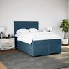 vidaXL Boxspringbett mit Matratze Blau 140x190 cm Samt