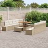 vidaXL Garten-Sofa-Set mit Kissen mit Speicher 11 pcs Beige und Creme