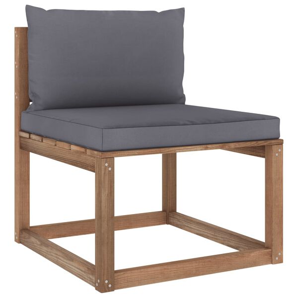 vidaXL 7-tlg. Garten-Lounge-Set aus Paletten mit Kissen Kiefernholz
