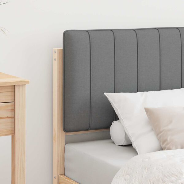 vidaXL Bettgestell mit gepolstertem Kopfteil Hellgrau 75 x 190 cm