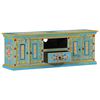 vidaXL TV-Schrank Blau 110x30x40 cm Massivholz Mango
