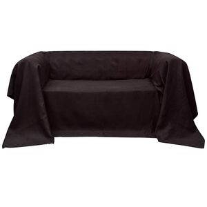 Micro-Suede Sofa&uuml;berwurf Tagesdecke Braun 140 x 210 cm