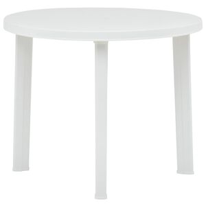 vidaXL Gartentisch Wei&szlig; 89 cm Kunststoff
