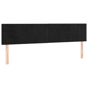 vidaXL Kopfteile Schwarz 180x5x78/88 cm Samt