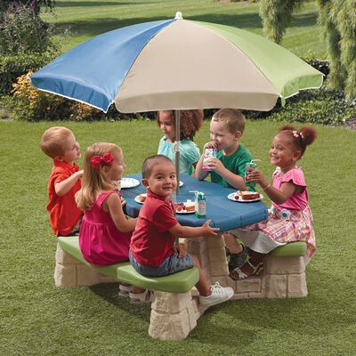 Step2 Picknick-Tisch mit Sonnenschirm Aqua
