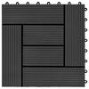 vidaXL Terrassenfliese 11 pcs Schwarz 30 x 30 cm WPC
