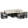 vidaXL Gartensofa-set 9 stk. Schwarz und Cremewei&szlig; Poly-Rattan