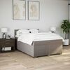 vidaXL Boxspringbett mit Matratze Taupe 160x200 cm Stoff
