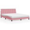 vidaXL Bett mit Matratze "Hanko" Rosa 160x200 cm Samt