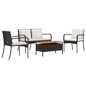 vidaXL Garten Set Schwarz Poly-Rattan