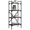 vidaXL B&uuml;cherregal 4 F&auml;cher Schwarz 56x31,5x138,5 cm Holzwerkstoff