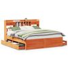vidaXL Massivholzbett mit Regal ohne Matratze Wachsbraun 180x200 cm