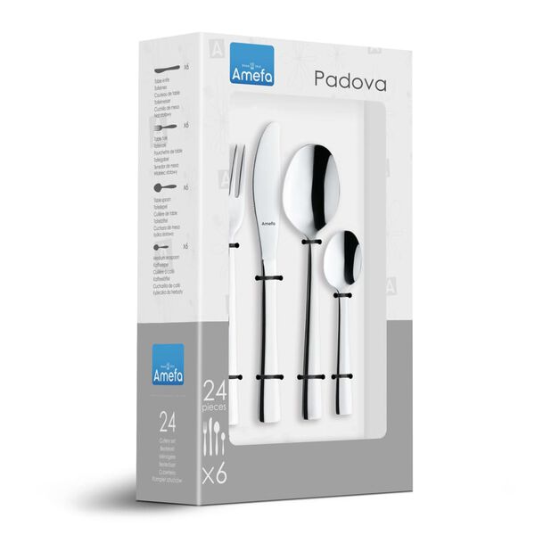 Amefa 24-tlg. Besteck-Set Padova Hochglanz-Silber