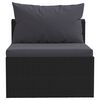 vidaXL 7-tlg. Garten-Lounge-Set mit Auflagen Poly Rattan Schwarz