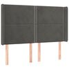 vidaXL Kopfteil mit Ohren Dunkelgrau 147x16x118/128 cm Samt