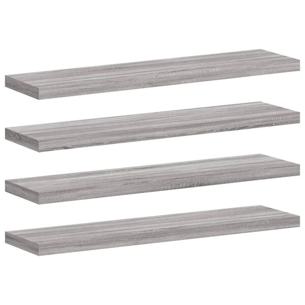 vidaXL Wandregale 4 Stk. Grau Sonoma 40x10x1,5 cm Holzwerkstoff
