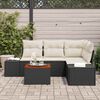 vidaXL Gartensofa-set mit Kissen 5 pcs Schwarz Poly-Rattan