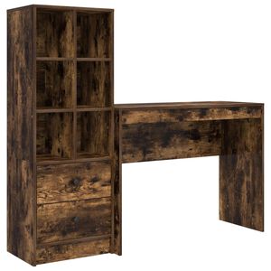 vidaXL Schreibtisch Ger&auml;ucherte Eiche 145,5 x 40 x 127 cm 2 stk.