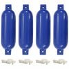 vidaXL Bootsfender 4 Stk. Blau &Oslash; 14x50 cm PVC